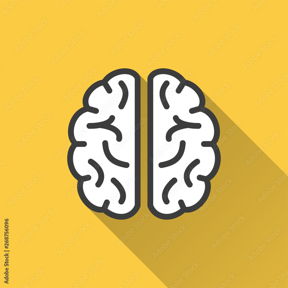 Poster brain - vector icon for graphic and web design.