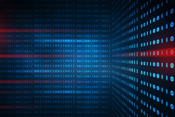 Fototapeta premium 2d illustration abstract digital binary data on computer screen