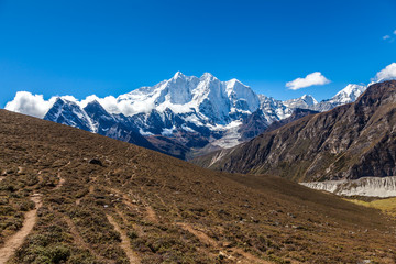 snow mountains in Himalaya of Tibet