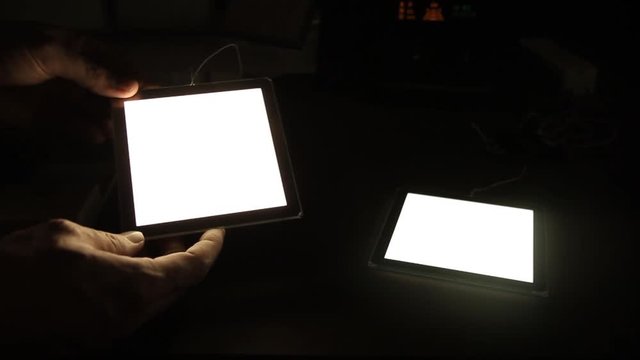 OLED light panel technology. Hi-tech technology that can be used on walls and floors. A thin and flat surface that illuminates. Lab experiments for future light