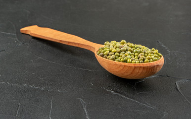 Mung beans in spoon