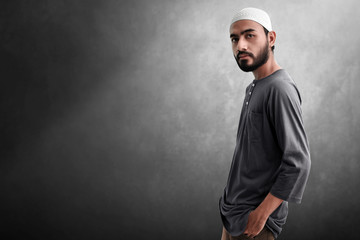 Portrait of asian muslim man