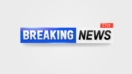 Announcement of the breaking news for the live broadcasting tv info shows.