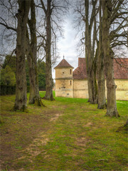 Fototapeta na wymiar bâtiment du château de Villarceaux dans le Val d'Oise en France