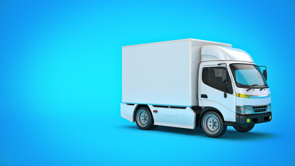 white delivery truck. 3d rendering