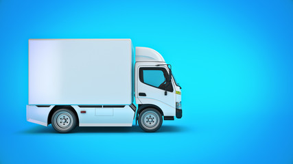 white delivery truck. 3d rendering