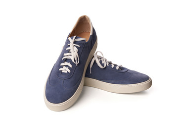 Blue casual suede shoes