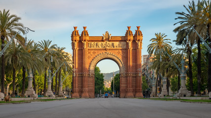 Fototapeta na wymiar The Arc de Triomf is a triumphal arch in the city of Barcelona in Catalonia, Spain