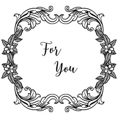 Vector illustration various drawing of flower frame with decoration beautiful for you