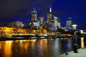 Obraz premium Melbourne city skyline at night