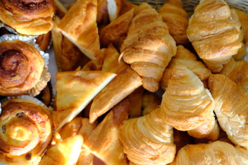 close up bread and pastry background