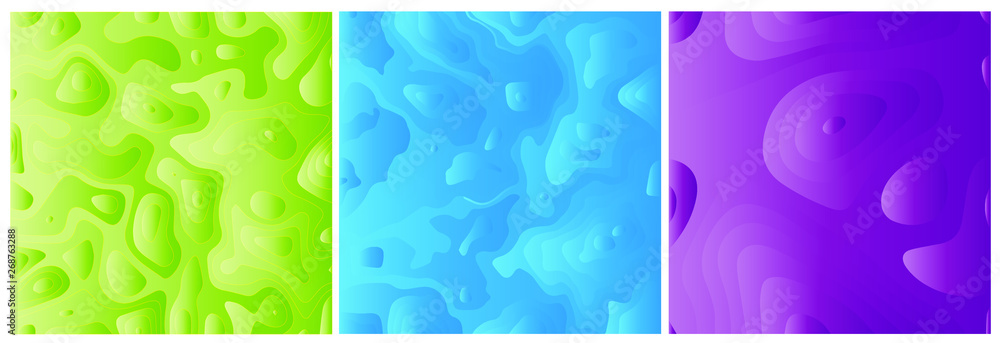Aufkleber set 3 elements for banner, web background. lava lamp wallpaper effect with psychedelic colors. brigh