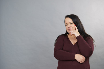 Thinking adult woman
