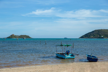 Fototapeta na wymiar Traditional fisherman and equipment beside a beach