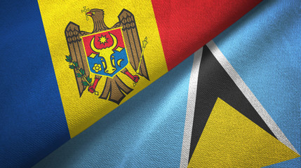 Moldova and Saint Lucia two flags textile cloth, fabric texture