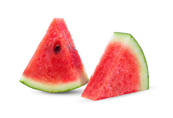 Sliced of watermelon isolated on white background. full depth of field