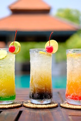 colorful summer drinks and cocktails