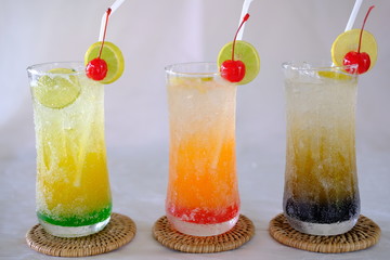 colorful summer drinks and cocktails