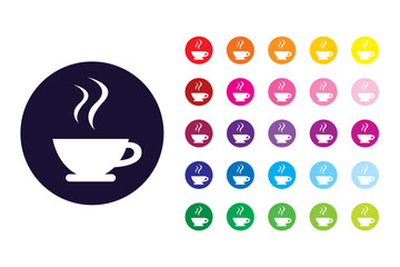 Hot drinks sign icon. Hot drinks color symbol.