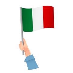 Italy flag in hand icon