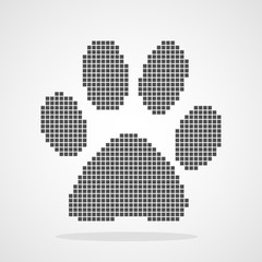 Pixel art design of animal footprint. Vector illustration.