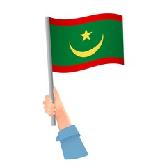 Mauritania flag in hand icon