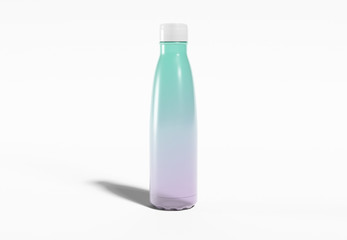 Plastic sport bottle isolated on white mockup 3D rendering