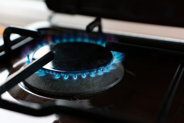 Gas flame at a gas stove