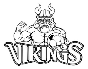 A Viking warrior gladiator soccer football sports mascot