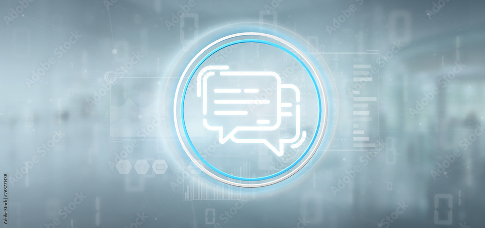 Poster message icon with data all around