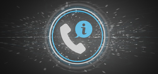 Customer and assistance hotline service button 3d rendering