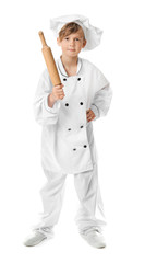 Funny little chef on white background