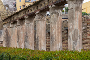 Herculaneum, Italy. 04-24-2019. Ruins at Herculaneum ancient roman city in Italy