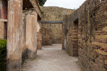 Fototapeta na wymiar Herculaneum, Italy. 04-24-2019. Ruins at Herculaneum ancient roman city in Italy