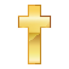 Obraz premium Pixel art design of Christian Cross. Vector illustration
