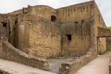 Herculaneum, Italy. 04-24-2019. Ruins at Herculaneum ancient roman city in Italy