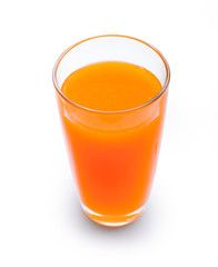 orange juice on white background