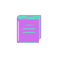 Closed book in flat style. Icon. Vector