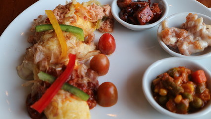 Breakfast Set Up On Restaurant