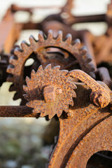 Rusty mechanics at Själsö Harbor, Gotland Sweden.