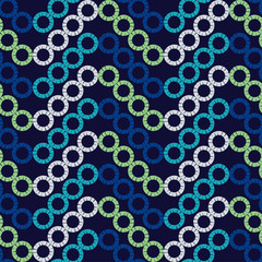 Polka dots seamless pattern. Mosaic of ethnic figures. Patterned texture. Geometric background. Can be used for wallpaper, textile, invitation card, wrapping, web page background.