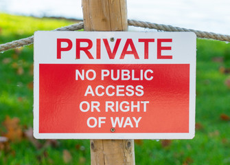 Private - No access sign