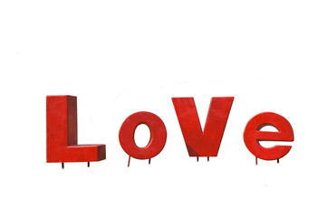 Love letter isolated on white background