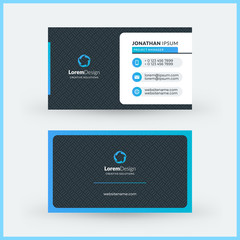 Double-sided horizontal modern business card template. Vector mockup illustration. Stationery design
