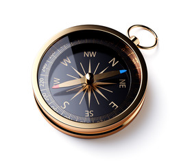 Black gold compass isolated - 268777221