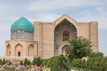 Fototapeta na wymiar Ancient Mosque, Mausoleum of Khoja Ahmed Yasawi, Turkestan, Kazakhstan