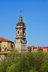 Fototapeta premium church cathedral architecture in the street in Bilbao city Spain, monument in the city