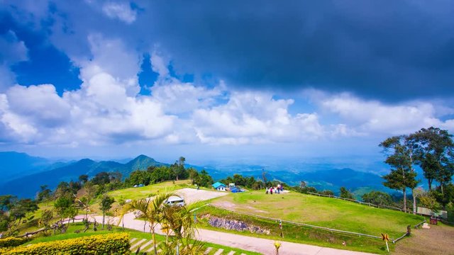Mountain Landscape view Time-lapse at Khun Sathan National Park at Nan, Thailand, Lockdown.