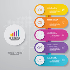 5 steps infographics chart design element. For data presentation.	