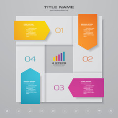 4 steps simple&editable process chart infographics element. EPS 10.	